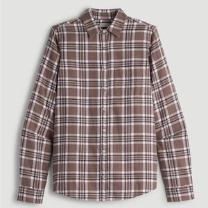 Classic Brown Plaid Women's Button‎ Down Shirt